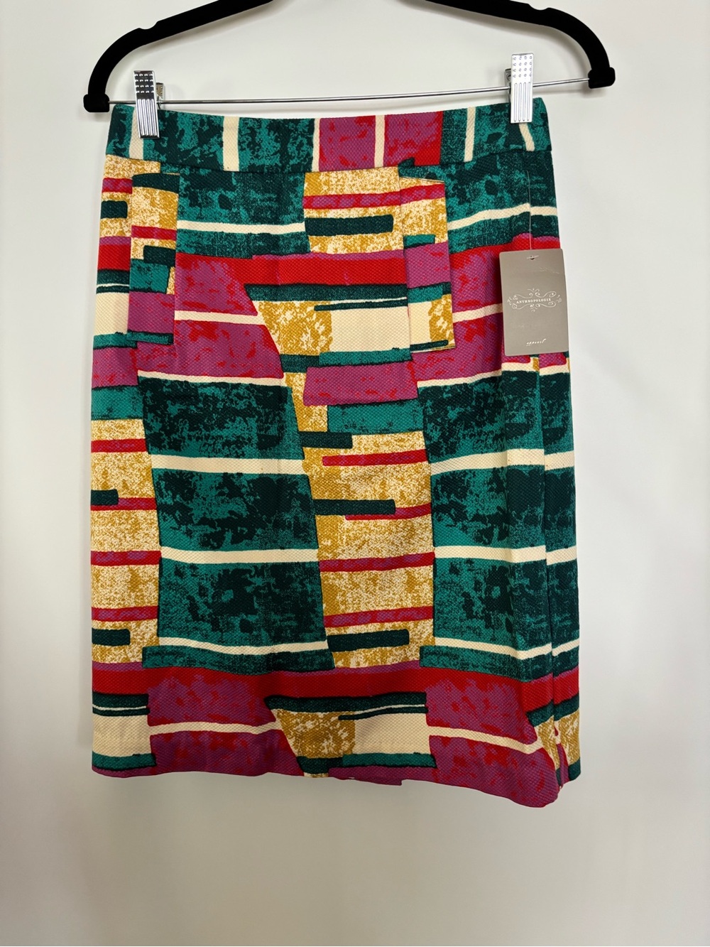 Dolce Vita Multicolor Geometric Pencil Skirt - Teal, Pink, Gold, Cream